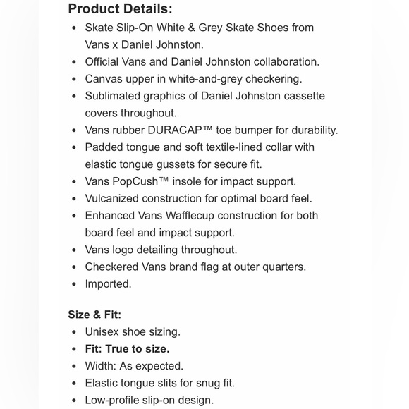 BNIB Vans x Daniel Johnston No Comply Slip-On Shoes Men’s 11.5 Women’s 10 - Picture 2 of 4